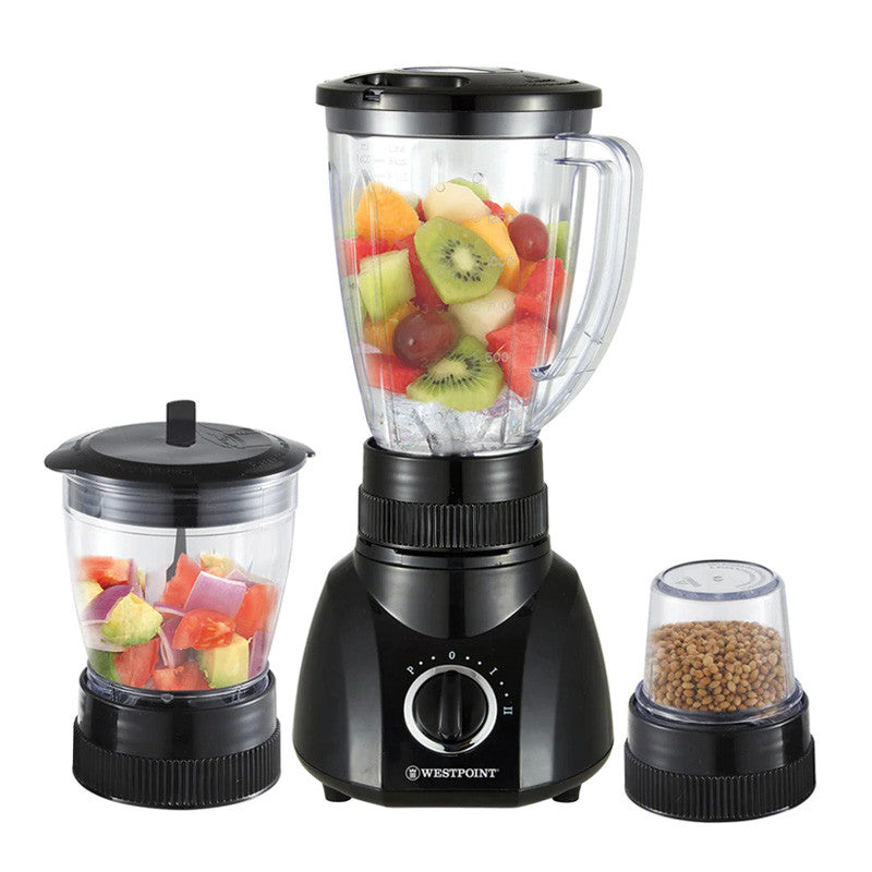 Westpoint WF-314 Blender Dry and Wet Mill 3 in 1 Black With Official Warranty