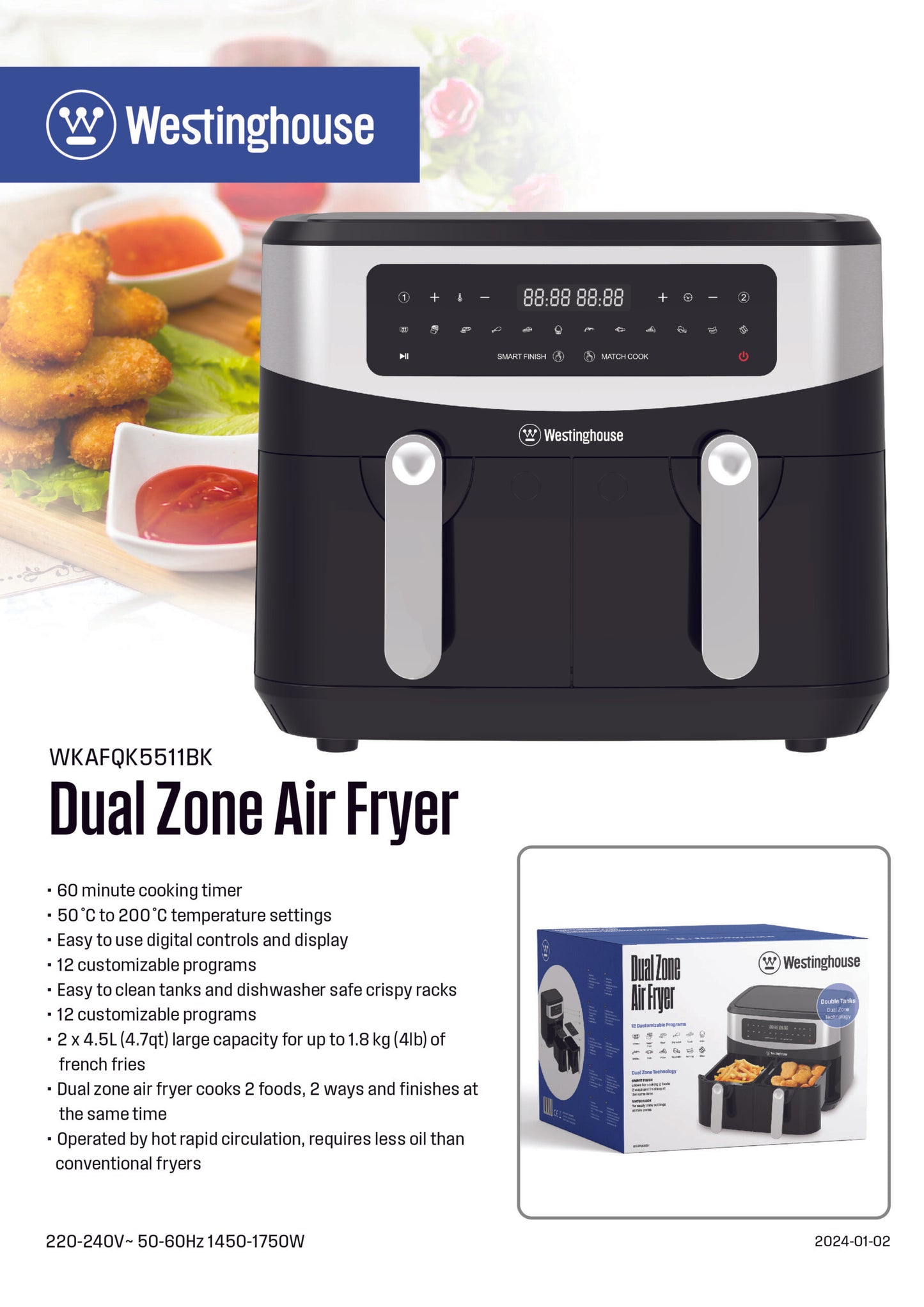 Westinghouse Dual Zone Air Fryer