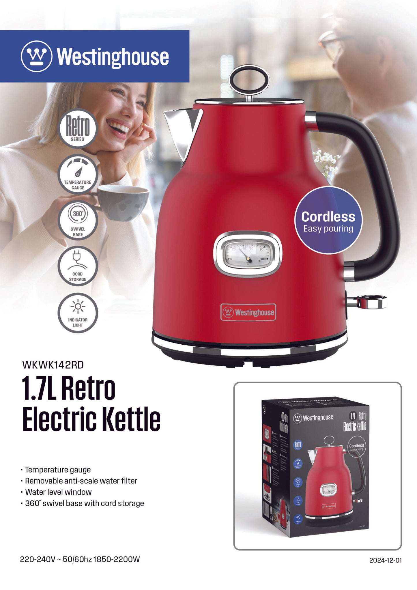 1.7L Retro Electric Kettle