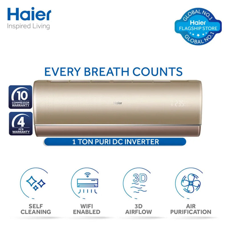 Haier HSU-12HJ Puri Inverter AC 1 Ton With Official Warranty