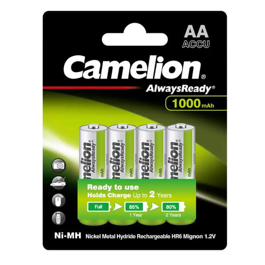 Camelion rechargeable AA 4 Batteries – 1000 mAh