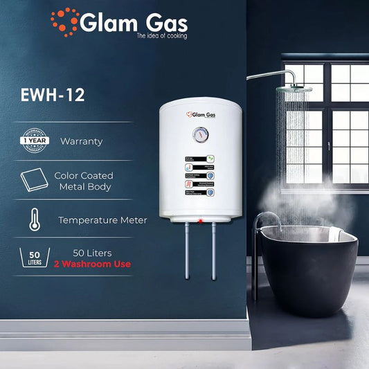 Glam Gas EWH-12G (50Litr) Water Heater With Official Warranty