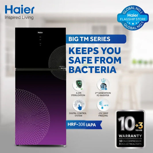 Haier HRF-306 IAPA/IARA Anti-Bacterial Digital Inverter Refrigerator 11 Cubic Feet With Official Warranty