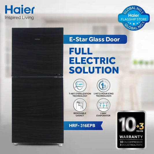 Haier HRF-316 EPB-EPR-EPG E-Star Refrigerator 11 Cubic Feet With Official Warranty