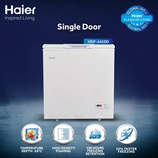 Haier HDF-245 Single Door Deep Freezer 9 Cubic Feet With Official Warranty