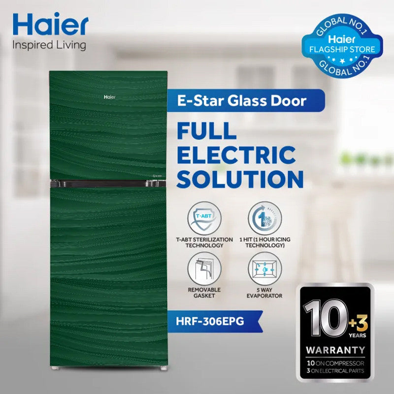 Haier HRF-306 EPR/EPB/EPC/EPG E-Star Refrigerator 11 Cubic Feet With Official Warranty