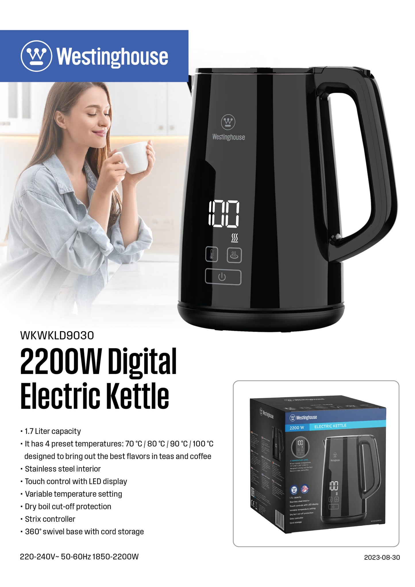 Westinghouse 1.7L-Digital Electric Kettle