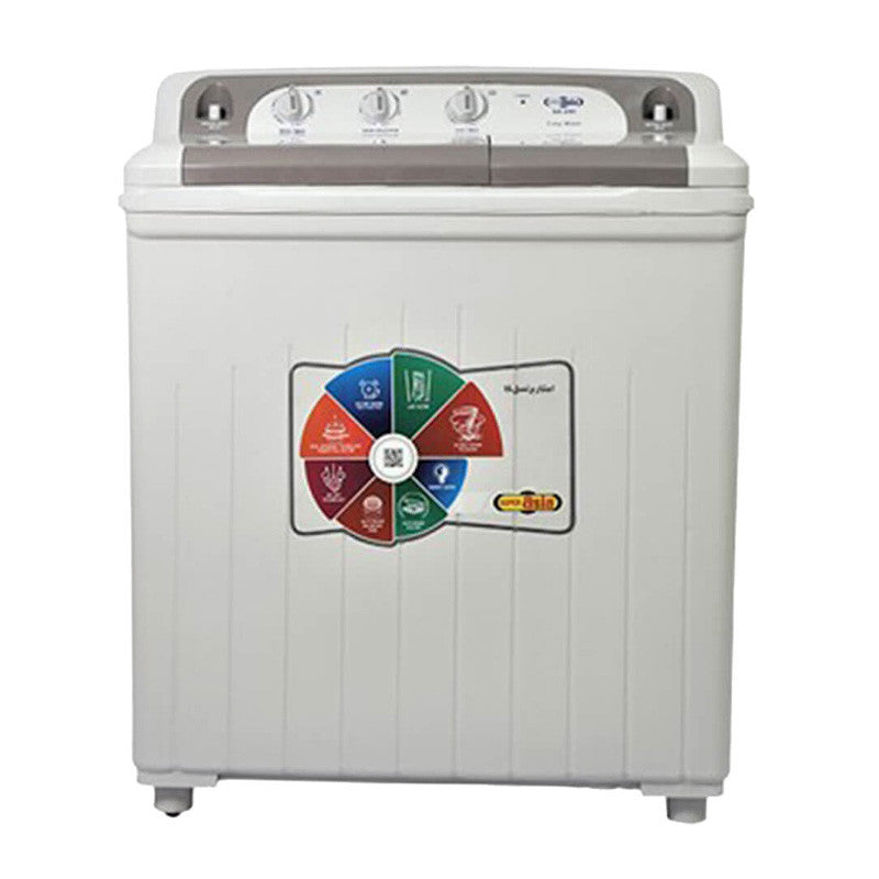 Super Asia SA-245 8Kg Top Load Twin Tub Semi - Automatic Washing Machine With Official Warranty